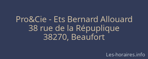 Pro&Cie - Ets Bernard Allouard