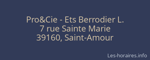 Pro&Cie - Ets Berrodier L.