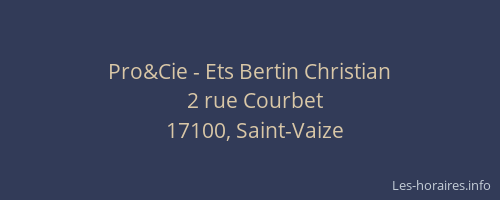 Pro&Cie - Ets Bertin Christian