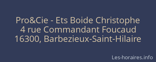 Pro&Cie - Ets Boide Christophe