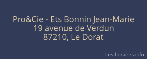 Pro&Cie - Ets Bonnin Jean-Marie