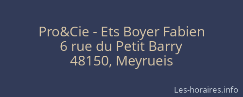 Pro&Cie - Ets Boyer Fabien