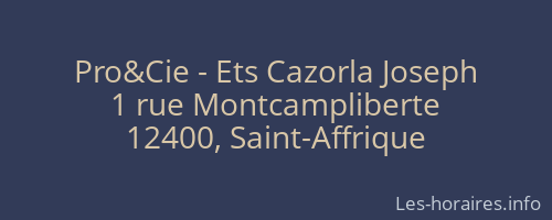 Pro&Cie - Ets Cazorla Joseph