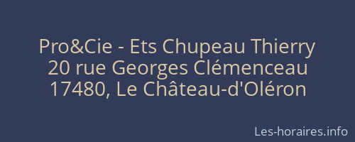 Pro&Cie - Ets Chupeau Thierry