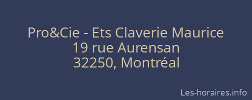 Pro&Cie - Ets Claverie Maurice