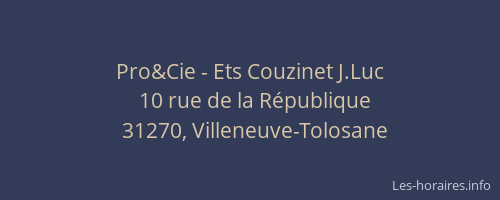 Pro&Cie - Ets Couzinet J.Luc
