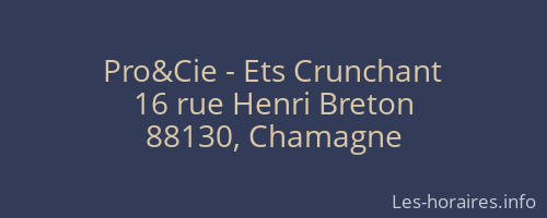 Pro&Cie - Ets Crunchant