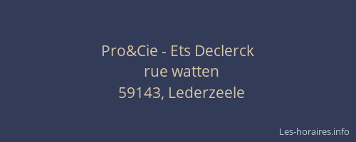 Pro&Cie - Ets Declerck