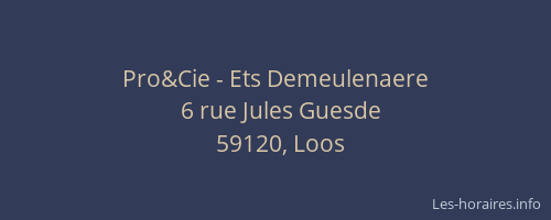 Pro&Cie - Ets Demeulenaere
