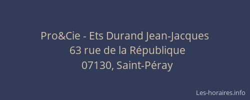 Pro&Cie - Ets Durand Jean-Jacques