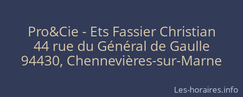 Pro&Cie - Ets Fassier Christian