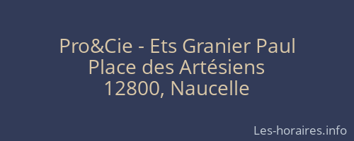 Pro&Cie - Ets Granier Paul