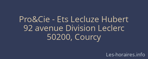Pro&Cie - Ets Lecluze Hubert