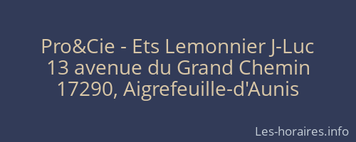 Pro&Cie - Ets Lemonnier J-Luc