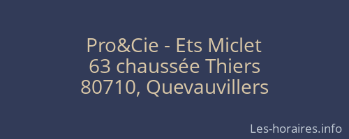Pro&Cie - Ets Miclet