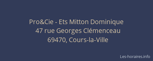 Pro&Cie - Ets Mitton Dominique