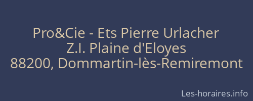 Pro&Cie - Ets Pierre Urlacher