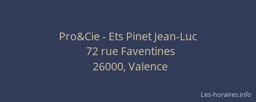 Pro&Cie - Ets Pinet Jean-Luc