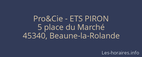 Pro&Cie - ETS PIRON