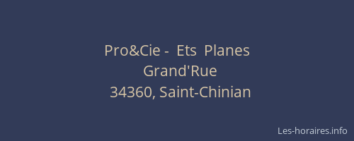 Pro&Cie -  Ets  Planes