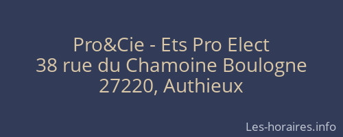 Pro&Cie - Ets Pro Elect