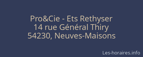 Pro&Cie - Ets Rethyser