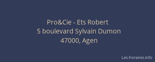 Pro&Cie - Ets Robert