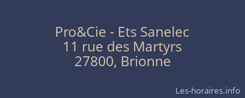 Pro&Cie - Ets Sanelec