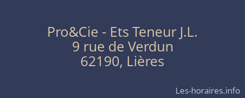 Pro&Cie - Ets Teneur J.L.