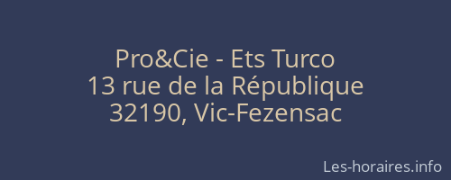 Pro&Cie - Ets Turco