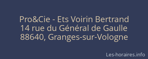 Pro&Cie - Ets Voirin Bertrand