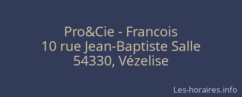 Pro&Cie - Francois