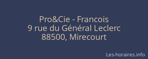 Pro&Cie - Francois