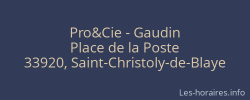Pro&Cie - Gaudin