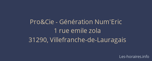 Pro&Cie - Génération Num'Eric