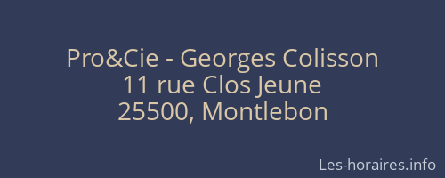 Pro&Cie - Georges Colisson