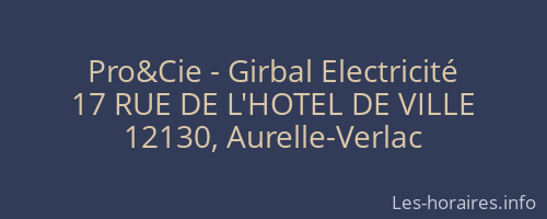 Pro&Cie - Girbal Electricité