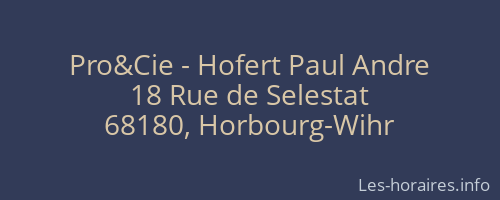 Pro&Cie - Hofert Paul Andre