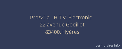 Pro&Cie - H.T.V. Electronic