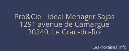 Pro&Cie - Ideal Menager Sajas