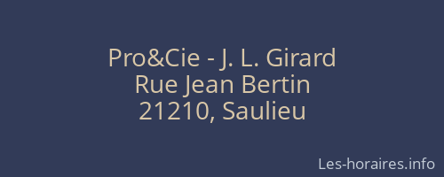 Pro&Cie - J. L. Girard