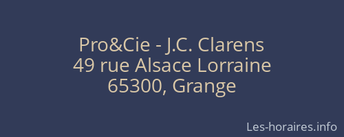 Pro&Cie - J.C. Clarens