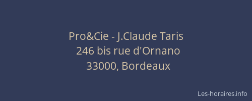 Pro&Cie - J.Claude Taris