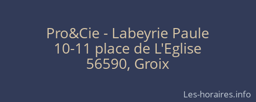 Pro&Cie - Labeyrie Paule