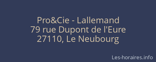 Pro&Cie - Lallemand