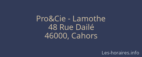Pro&Cie - Lamothe