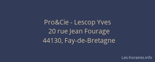 Pro&Cie - Lescop Yves