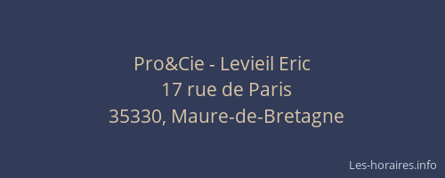 Pro&Cie - Levieil Eric