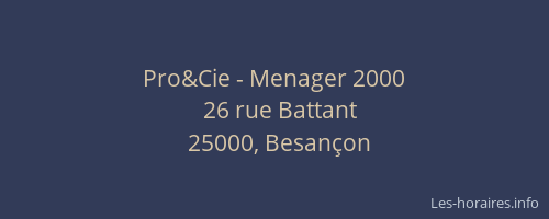 Pro&Cie - Menager 2000