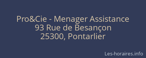 Pro&Cie - Menager Assistance